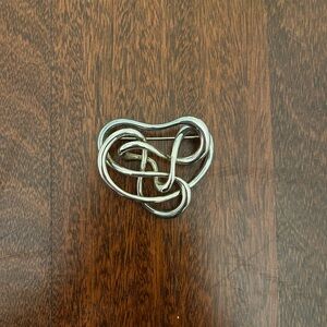 Angela Cummings 1980s Vintage Sterling Silver Abstract Swirl Brooch